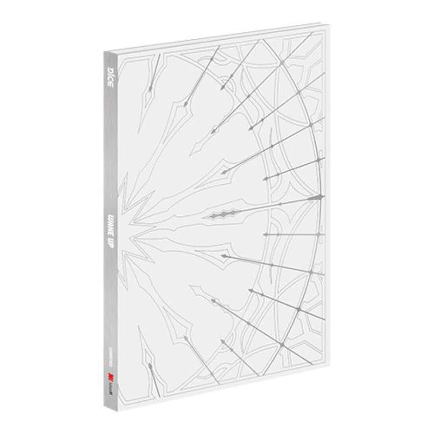 D1CE - 1st Album [Wake up : Roll the World] (White Ver.) - Album Kpop, pochette blanche avec design géométrique, D1CE