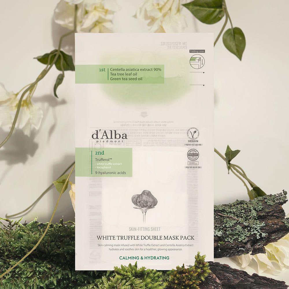 D'ALBA White Truffle Double Mask Pack [Calming/ Hydrating] (4 Sheets)