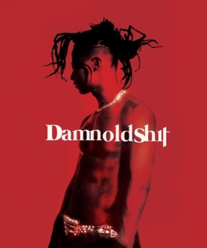 DAMO - DAMNOLDSHIT (1ST EP) - Album Kpop, visuel cover avec artiste en silhouette rouge, marque DAMO, ambiance urbaine.