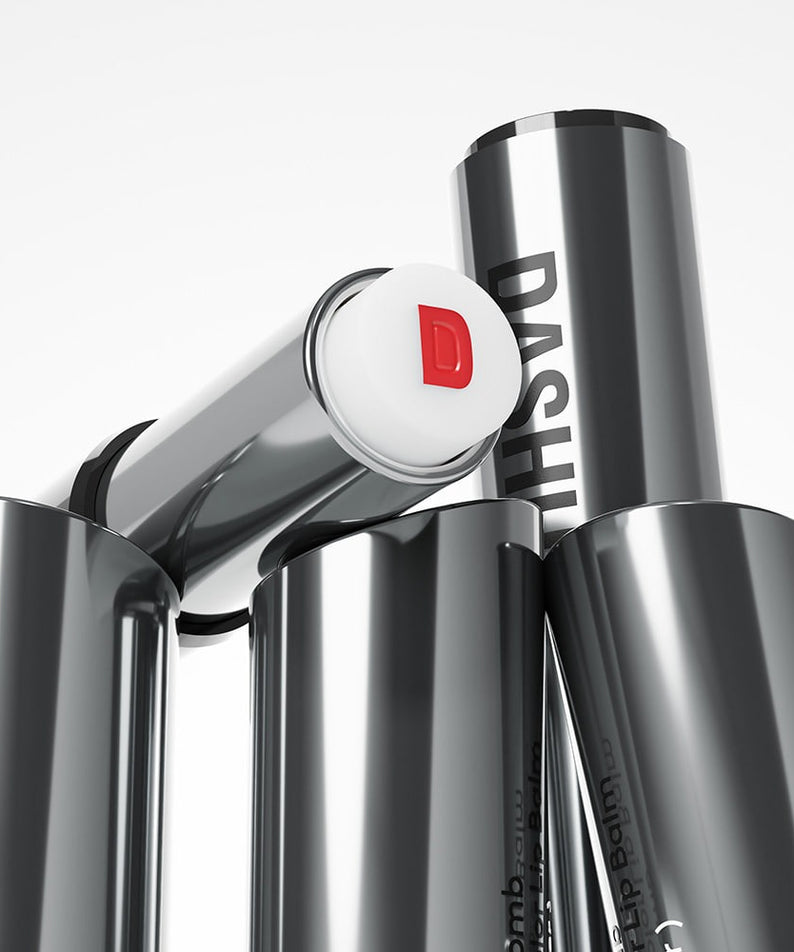 DASHU Men's Water Balm Snap Color Lip Balm de la marque DASHU, baume à lèvres homme en tube noir, présentation produit.