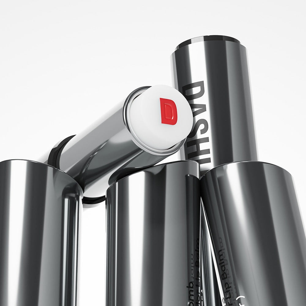 DASHU Men's Water Balm Snap Color Lip Balm de la marque DASHU, baume à lèvres homme en tube noir, présentation produit.