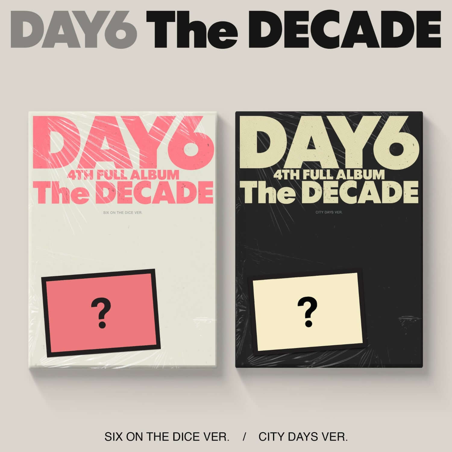 DAY6 - [The DECADE] SIX ON THE DICE VER., CITY DAYS VER. (Random 1 of 2) album Kpop, couvertures de face en duo.