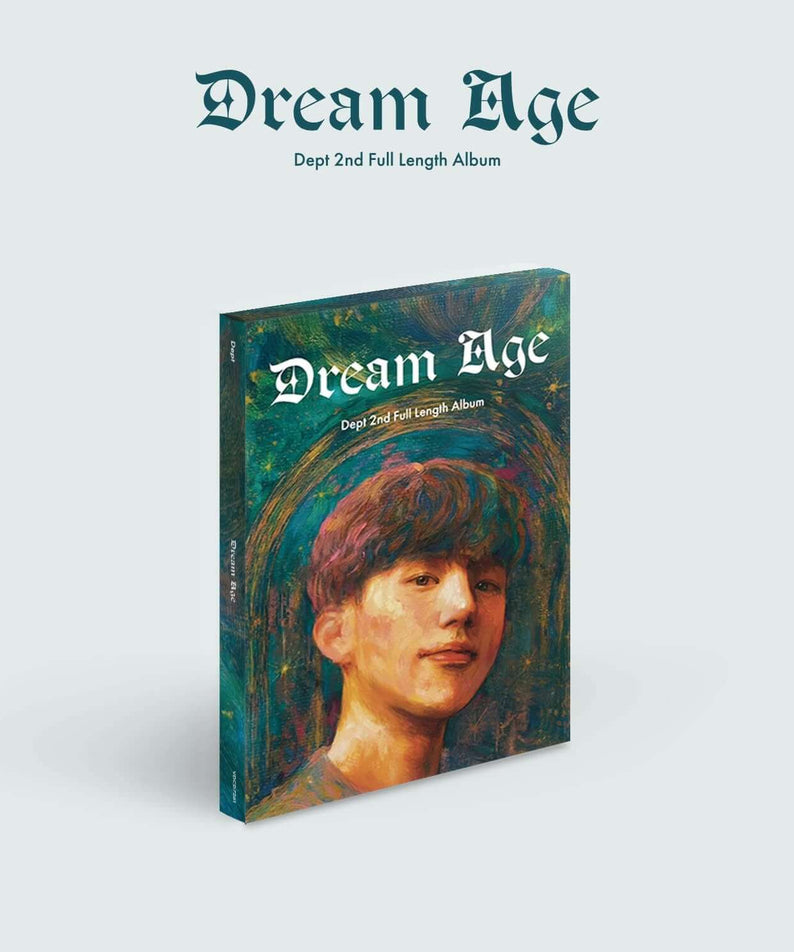 DEPT - [Dream Age] - Album Kpop, couverture Dream Age avec le visuel du membre sur fond bleu, album de DEPT
