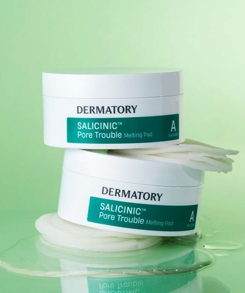 DERMATORY Salicinic Pore Trouble Melting Pad 30 Sheets, soin visage nettoyant, exfoliation douce, peau lisse et purifiée, 30 disques