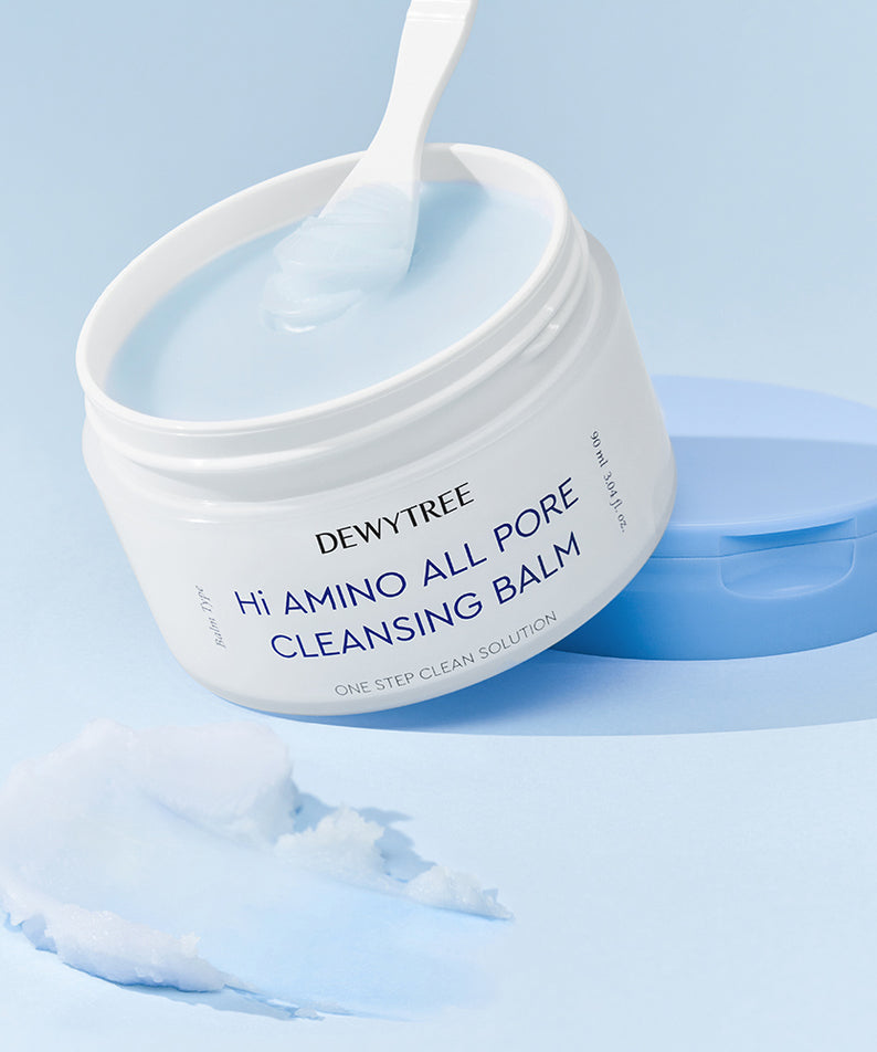 Baume démaquillant DEWYTREE Hi Amino Pore All Deep Cleansing Balm 90ml, nettoyant visage au design moderne, parfait pour soin quotidien.