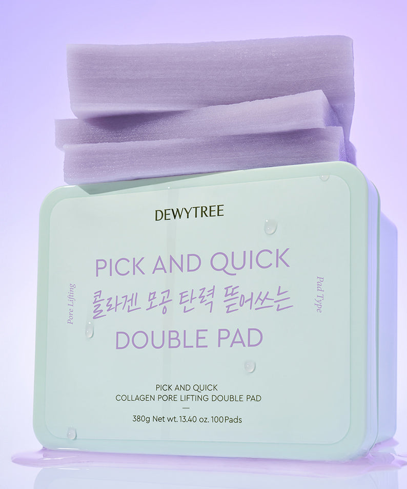 DEWYTREE Pick & Quick Collagen Pore Elasticity Tear-Off Double Pad 100 sheets, produit cosmétique coréen, soin de la peau.