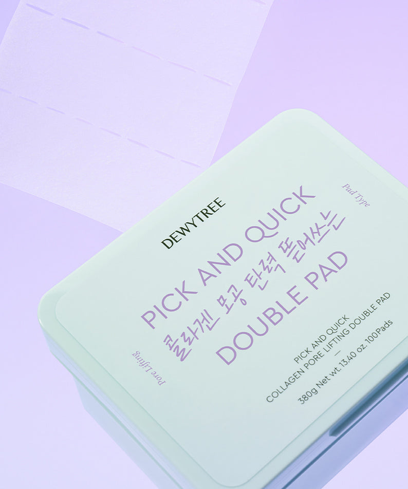 DEWYTREE Pick & Quick Collagen Pore Elasticity Tear-Off Double Pad 100 sheets, hydratation et fermeté pour la peau.