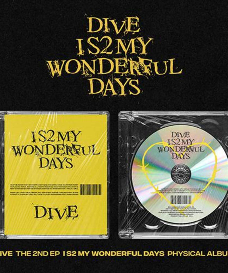 DIVE - [I S2 MY WONDERFUL DAYS] - Album Kpop : pochette physique et CD, visuel noir, set sur fond sombre