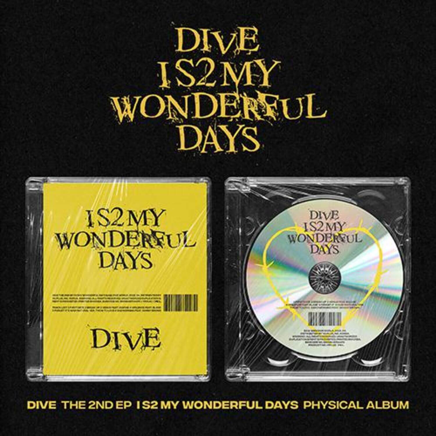 DIVE - [I S2 MY WONDERFUL DAYS] - Album Kpop : pochette physique et CD, visuel noir, set sur fond sombre