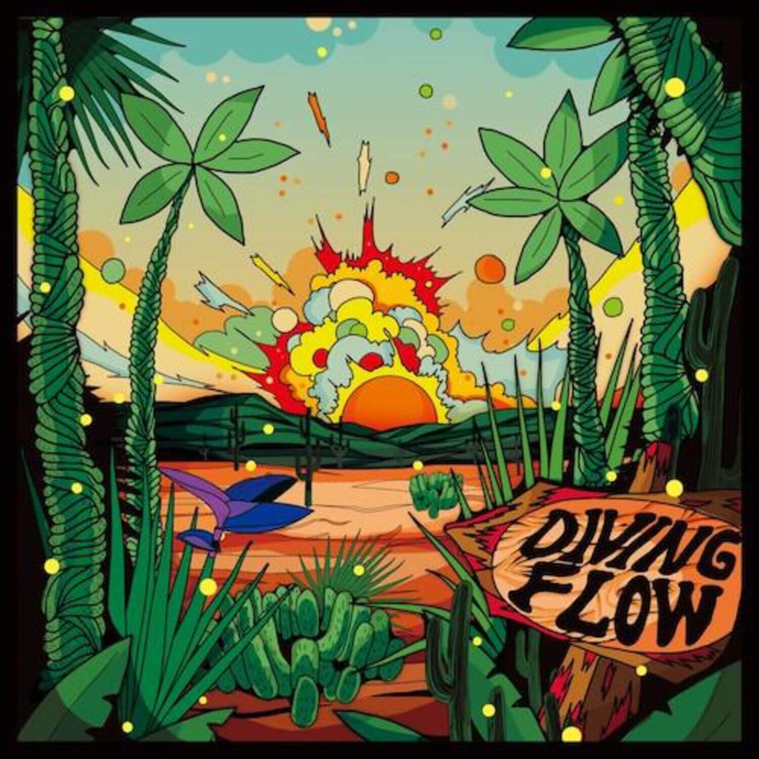 DIVING FLOW - 1ST EP [JUST LIKE A LION] - Album Kpop Diving Flow, artwork plongeon explosif, jungle, énergie