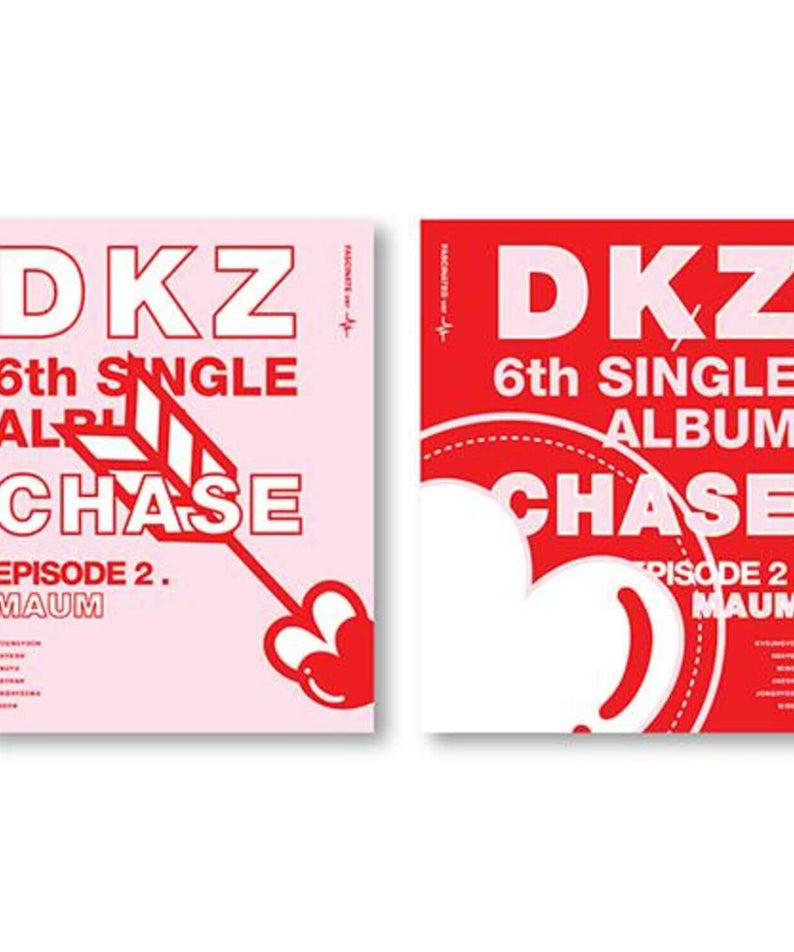 DK - [DKZ 6th Single CHASE EPISODE 2. MAUM] (Set of 2) - Album Kpop DKZ, jaquettes roses et rouges sur fond blanc