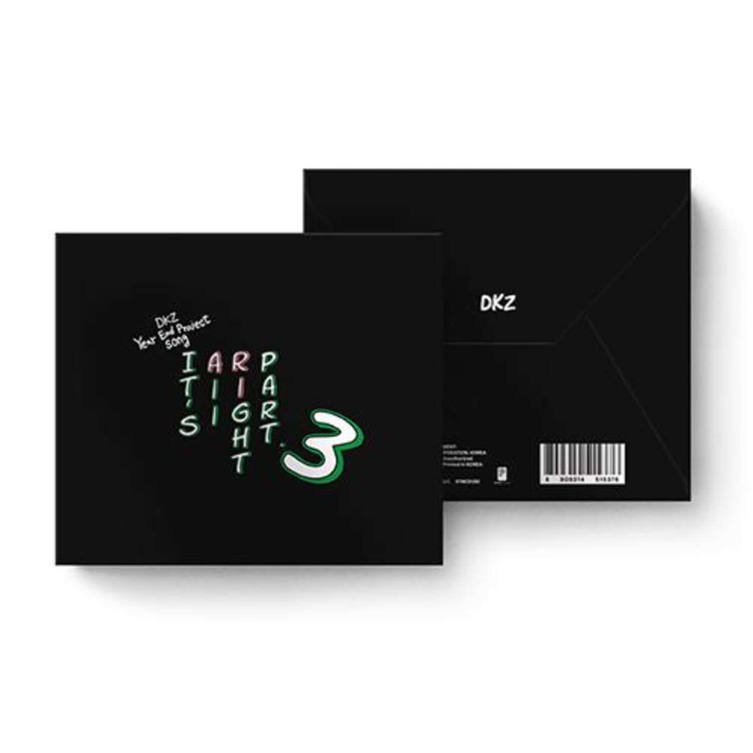 DK - DKZ Year End Project Song [It’s All Right Part.3](POCA) - Album Kpop DK, pochette noire avec graphisme vert.