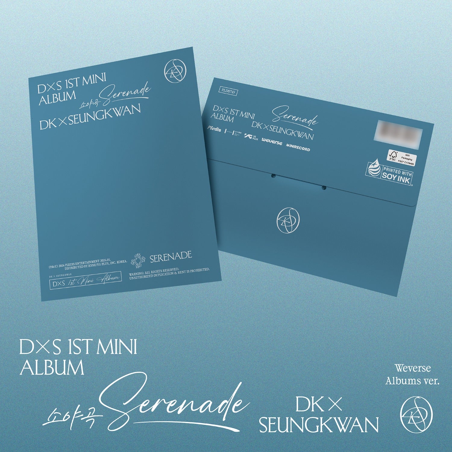 DK & SEUNGKWAN (SEVENTEEN) - 1st Mini Album (Weverse Albums ver.) - Album Kpop : cover bleue sur fond clair, packs DK×SEUNGKWAN