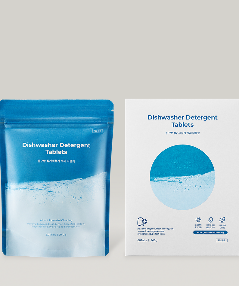 Tablettes détergentes DONGGUBAT pour lave-vaisselle 60 240g en emballage bleu et boîte blanche.