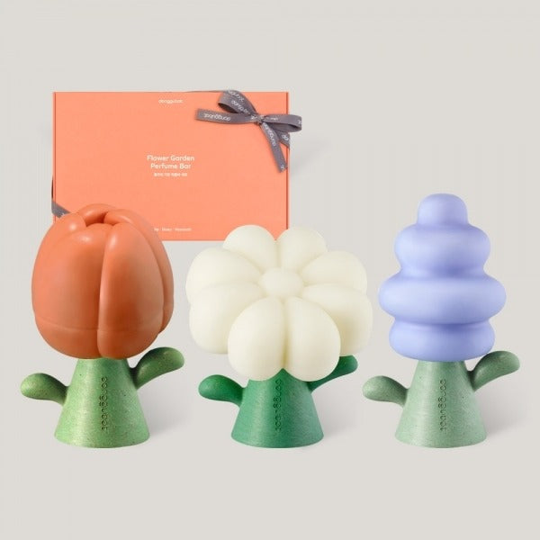 DONGGUBAT Flower Garden Perfume Bar Set Diffuser de la marque, fleurs déco (orange, blanc, bleu) sur fond clair