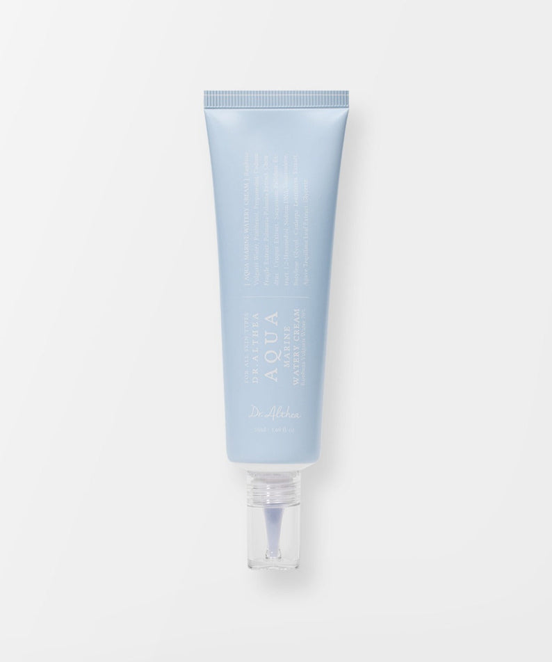 Image du produit DR.ALTHEA Aqua Marine Deep Watery Cream 50ml en tube, crème hydratante visage sur fond blanc.