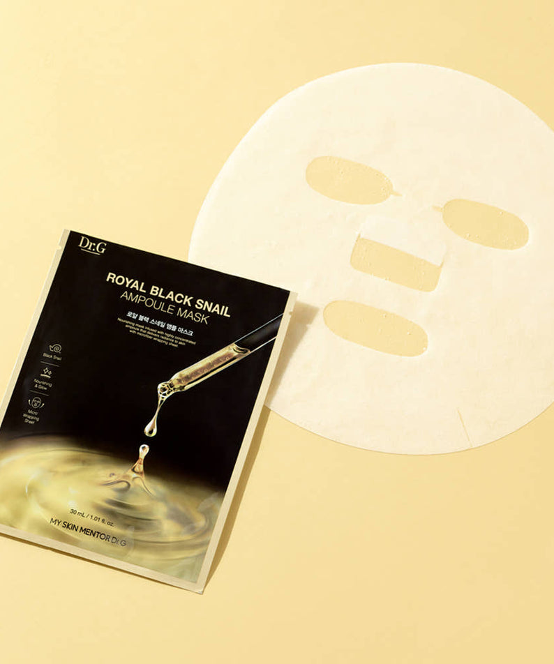 DR.G Royal Black Snail Ampoule Mask 10-Pack