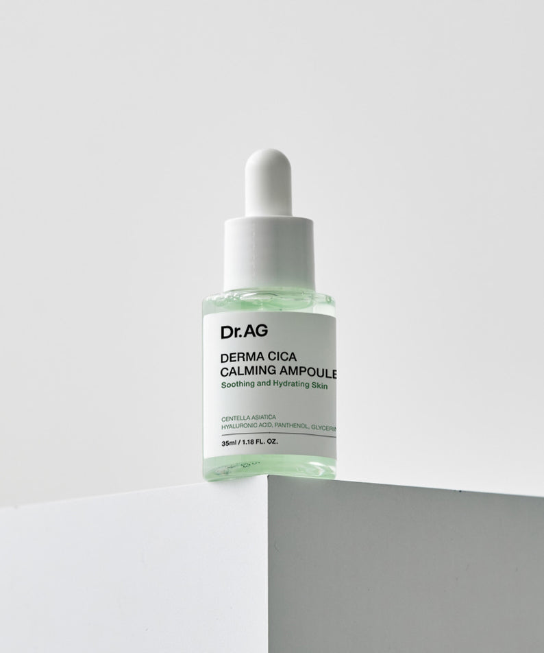 DR.AG Derma Cica Calming Ampoule 30ml de Dr.AG sur fond blanc, flacon avec label vert apaisant