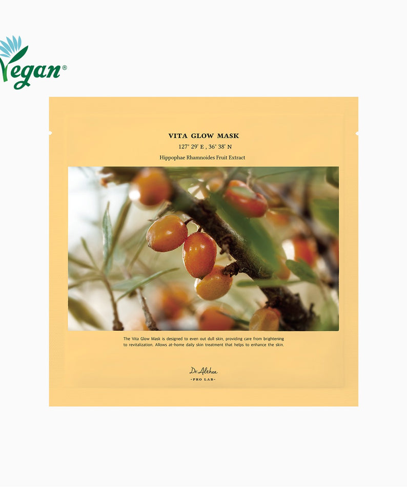 Sachet DR.ALTHEA Vita Glow Mask (5ea) avec extraits de fruits, embellisseur de peau vegan.