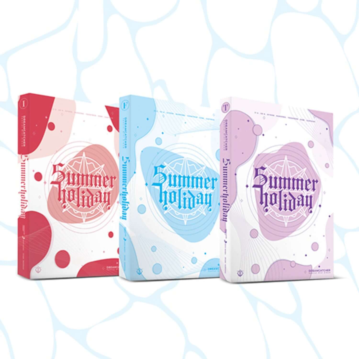DREAMCATCHER - [Summer Holiday] (Standard) (Random) - Album Kpop, pack été avec couvertures rouge, bleu et violet.