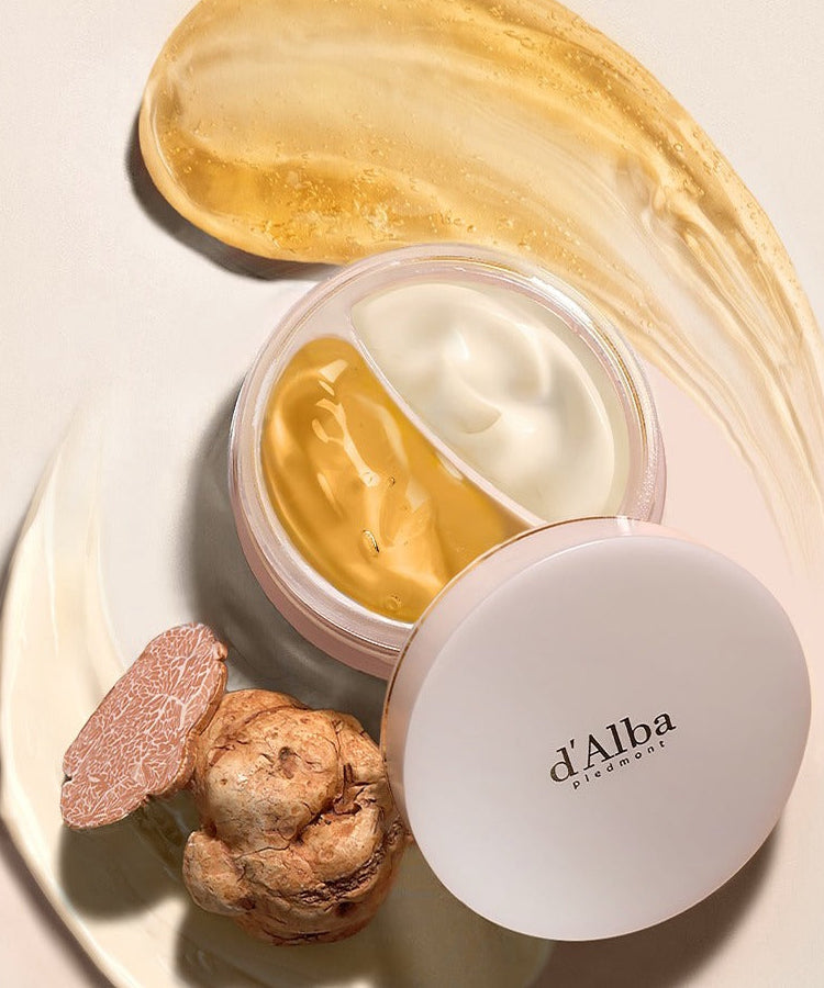 D'ALBA Vegan Double Cream Single 70g, crème double végan, pot ouvert avec texture, 70g d'alba, ingrédients premium naturels.