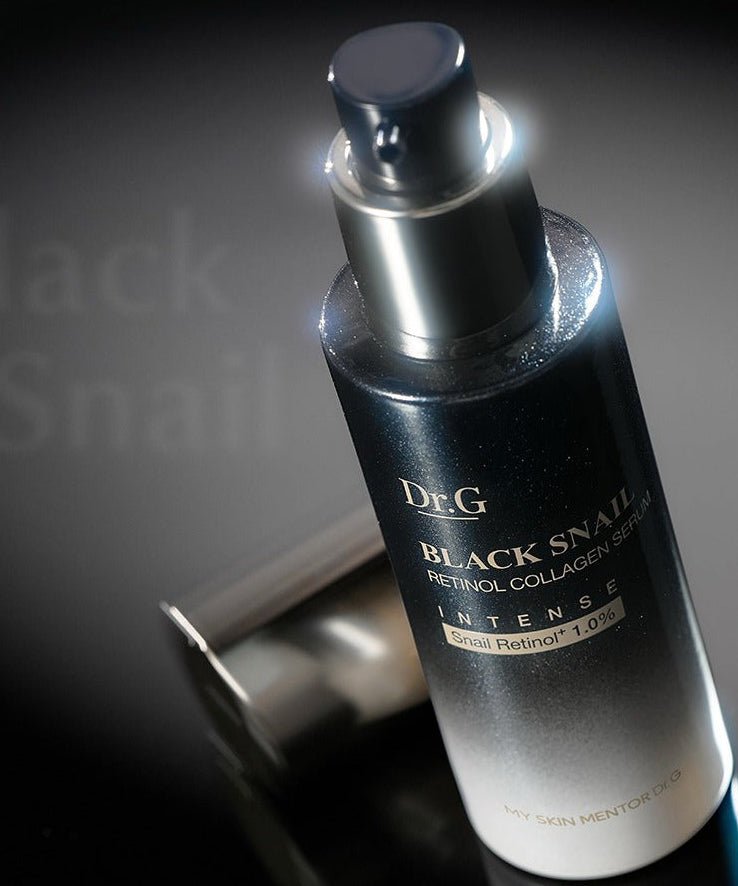 "Dr. G Black Snail Retinol Collagen Serum Intense 30mL pour des soins anti-âge efficaces avec collagène et rétinol"
