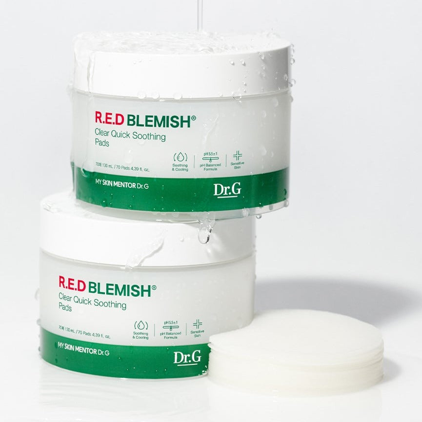 Dr.G Red Blemish Clear Quick Soothing Pads 70p 130ml disponible sur Ma petite Coree, ton Eshop 100% K-beauty en direct de Seoul