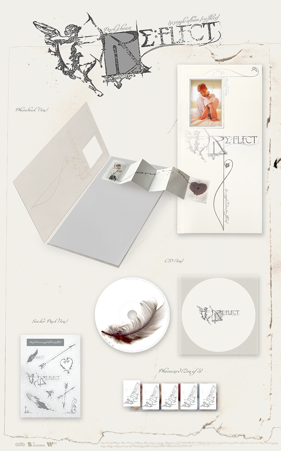 PARK JIHOON - RE:FLECT (A ver.) - Album Kpop : visuel officiel de l’album, version A, photos et accessoires