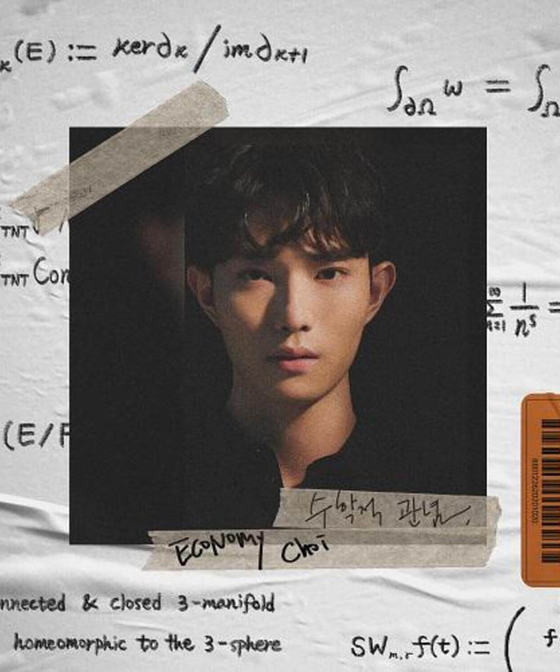 ECONOMY CHOI - Album Kpop : couverture avec photo du chanteur sur fond papier, style concept, fan pack de la marque ECONOMY CHOI