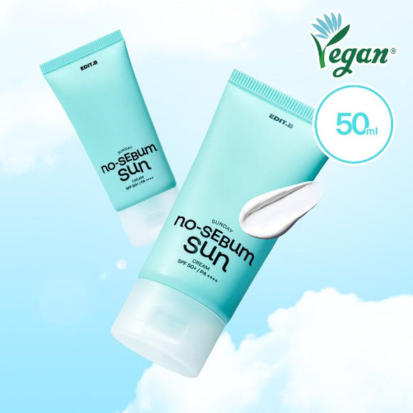 EDIT.B Sunday No-Sebum Sun Cream 50ml SPF50+ PA ++++ disponible sur Ma petite Coree, ton Eshop 100% K-beauty en direct de Seoul
