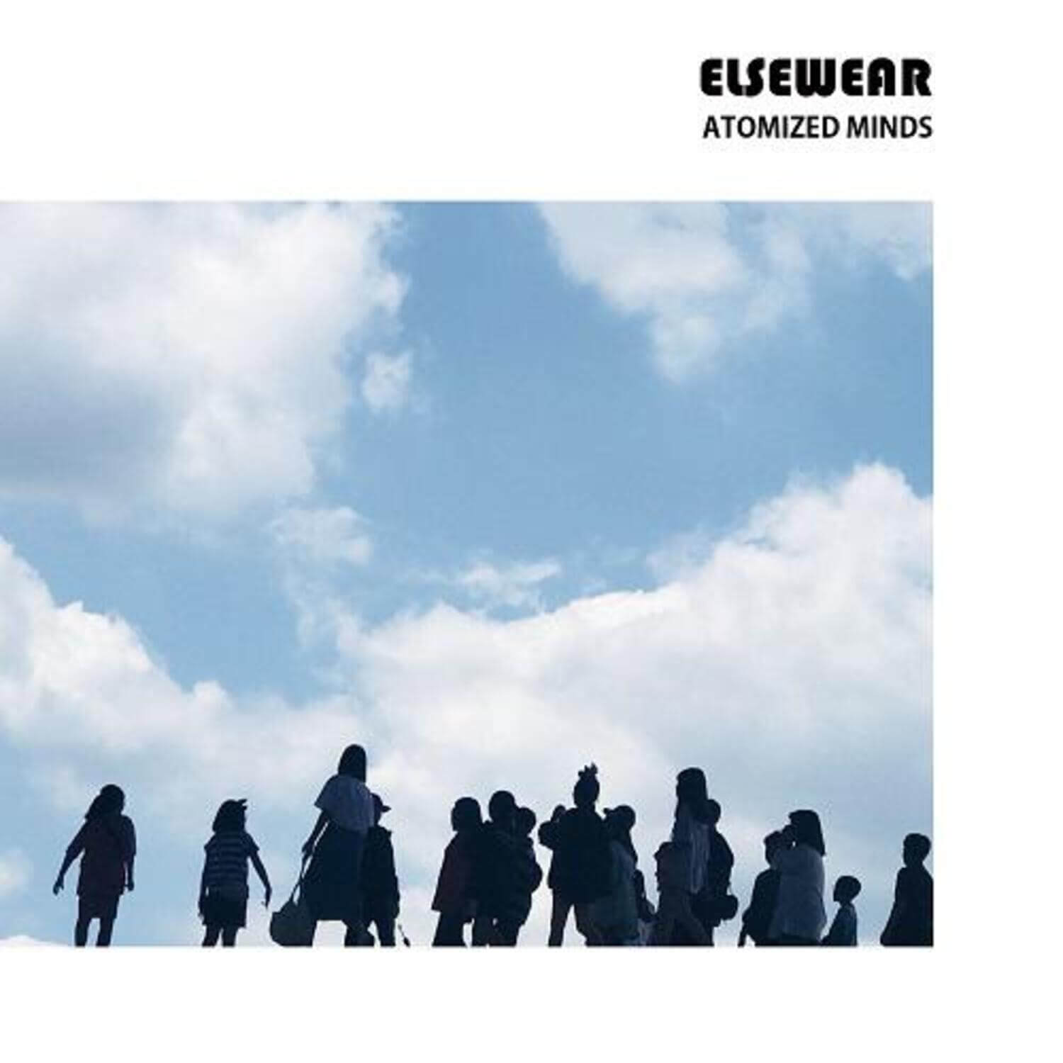 ELSEWEAR - [Atomized Minds] - Album Kpop : jaquette avec silhouettes en contre-jour, ciel nuageux, marque ELSEWEAR en haut.