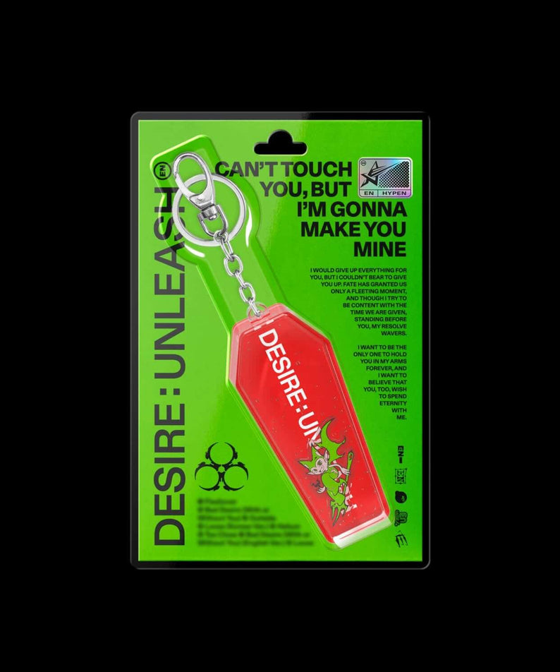 ENHYPEN - 6th Album [DESIRE : UNLEASH] (KEYRING Ver.) - Album Kpop, porte-clés en blister vert, design Desire Unleash