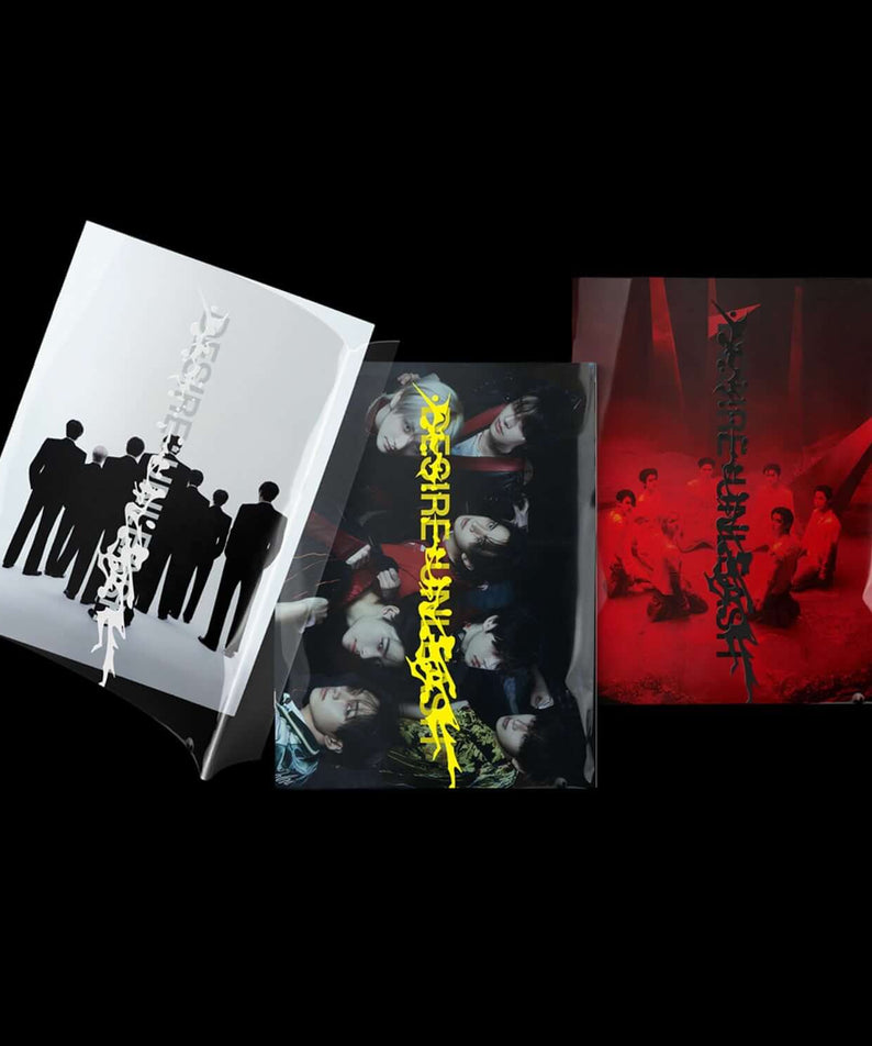 ENHYPEN - 6th Album [DESIRE : UNLEASH] (Random 1 of 3) - Album Kpop, jaquettes, visuels noirs et rouges, promotion