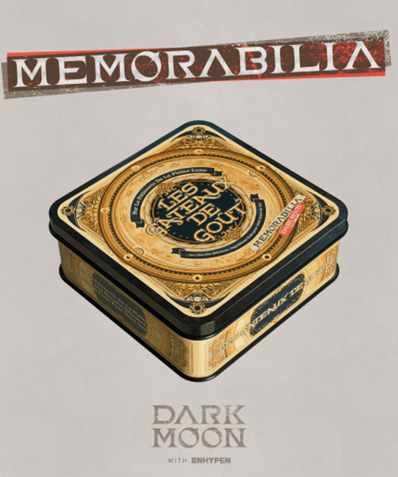 ENHYPEN - DARK MOON SPECIAL ALBUM (Moon ver.) - Album Kpop, visuel “Memorabilia” doré sur couverture Dark Moon
