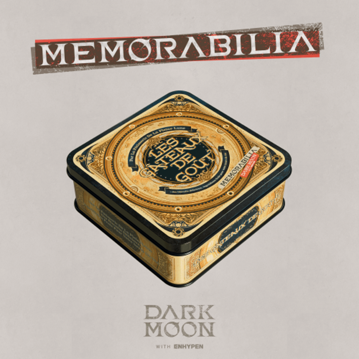 ENHYPEN - DARK MOON SPECIAL ALBUM (Moon ver.) - Album Kpop, visuel “Memorabilia” doré sur couverture Dark Moon