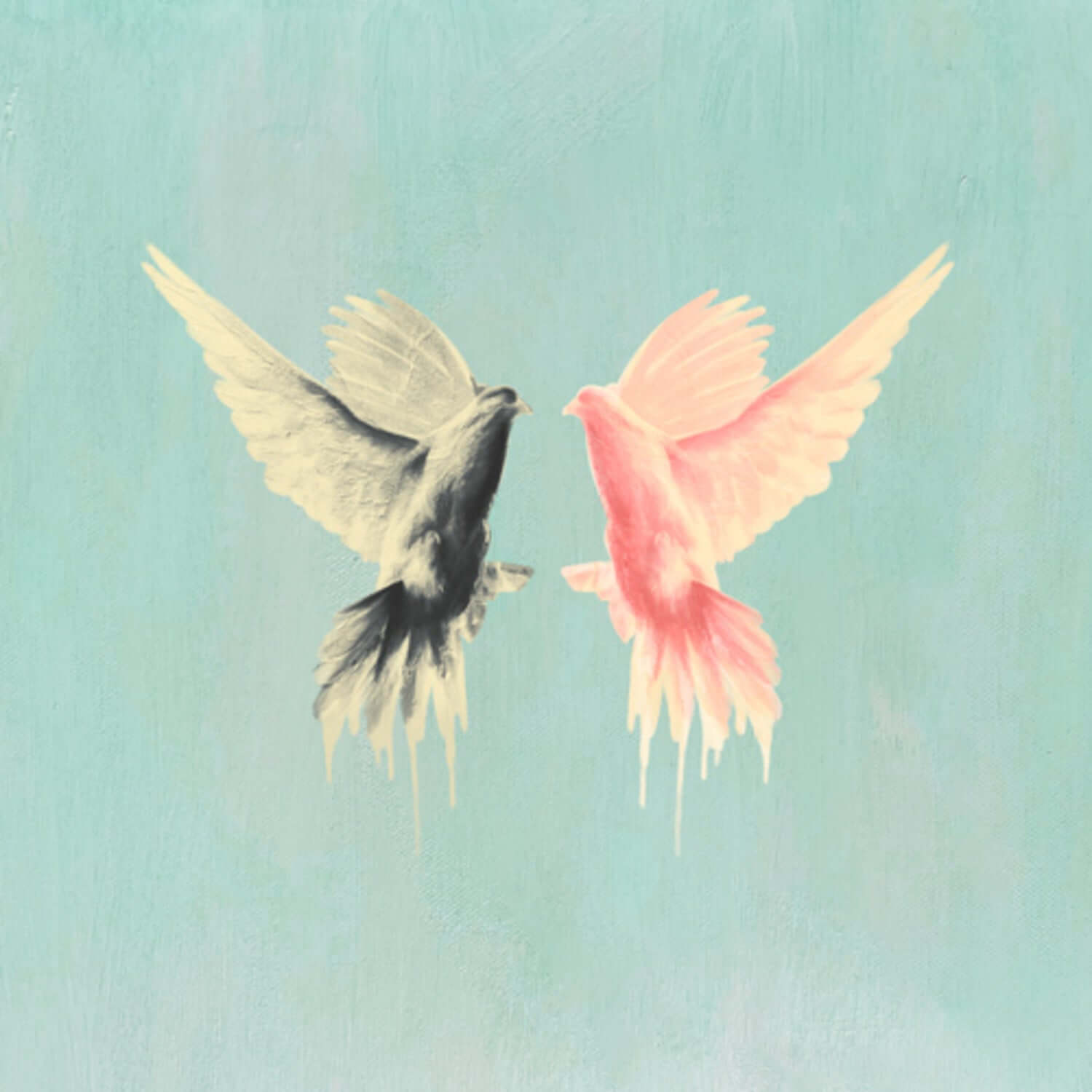 EPIK HIGH - [Epik High Is Here] - Album Kpop, couverture avec oiseaux ailes pastel, esthétique bleu/rose, marque Epik High