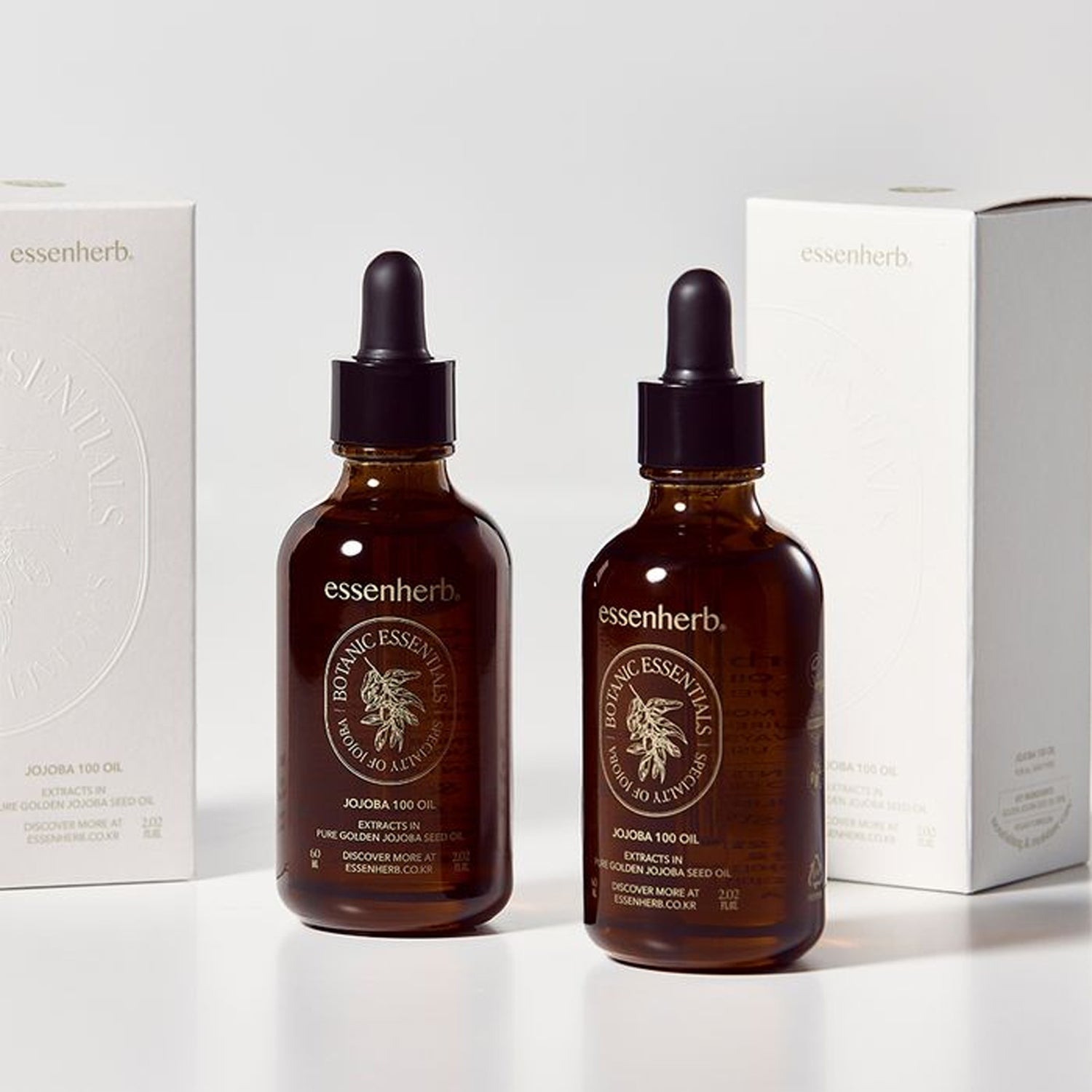 ESSENHERB Vegan Jojoba 100% Oil Unrefined Cold-Pressed 60ml