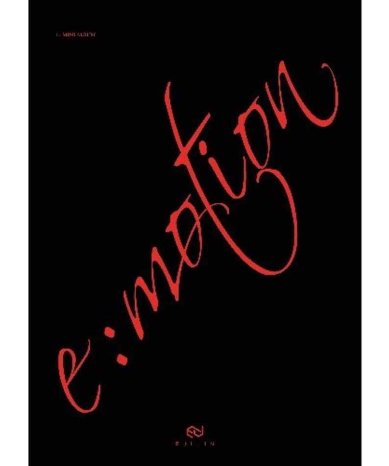 EUIJIN - 1st Album [E:MOTION] - Album Kpop : pochette noire avec titre rouge, ambiance k-pop futuriste.
