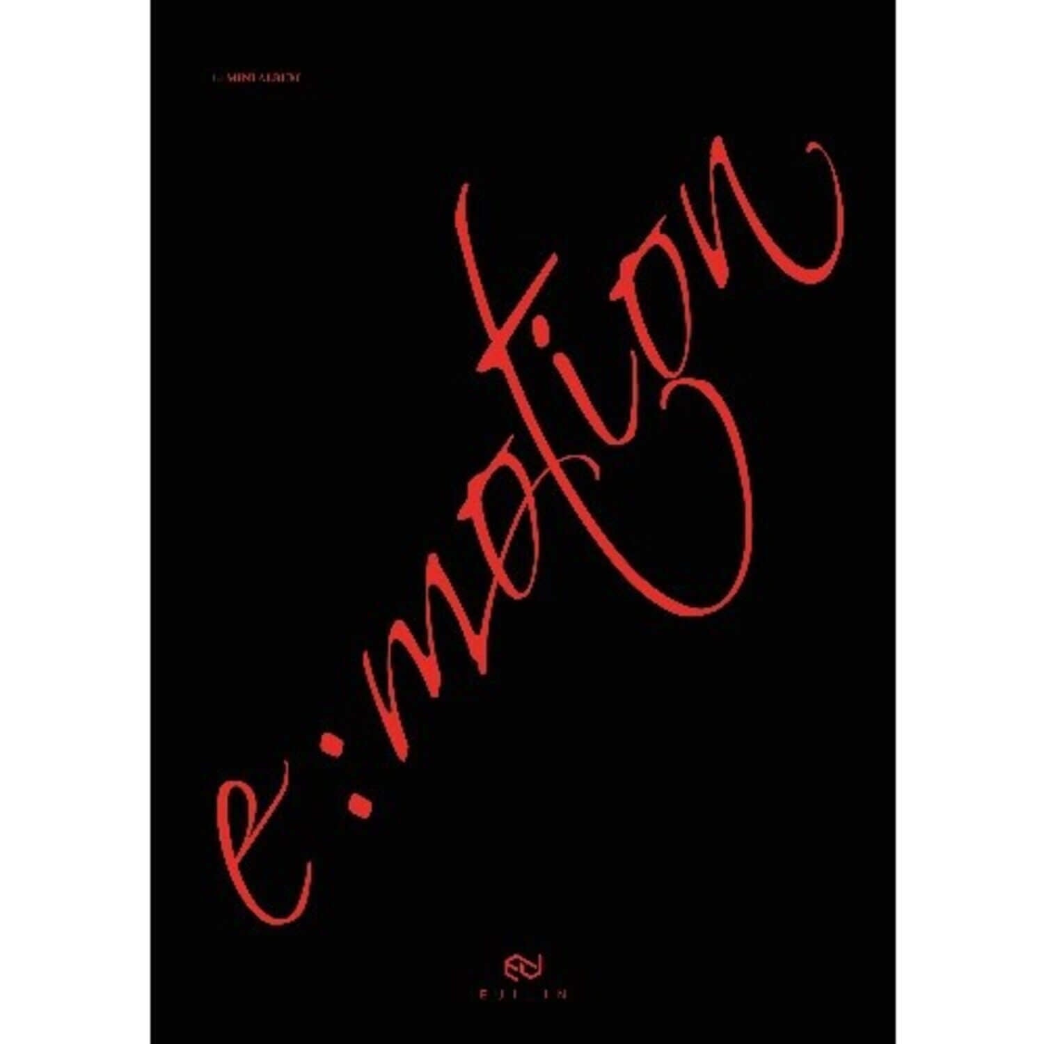 EUIJIN - 1st Album [E:MOTION] - Album Kpop : pochette noire avec titre rouge, ambiance k-pop futuriste.
