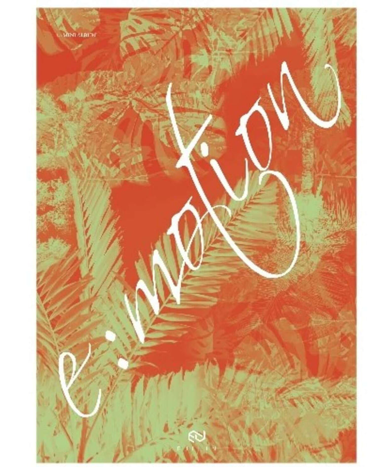 EUIJIN - 1st Album [E:MOTION] (Standard) - Album Kpop, pochette rouge orangée avec typographie, style énergique.