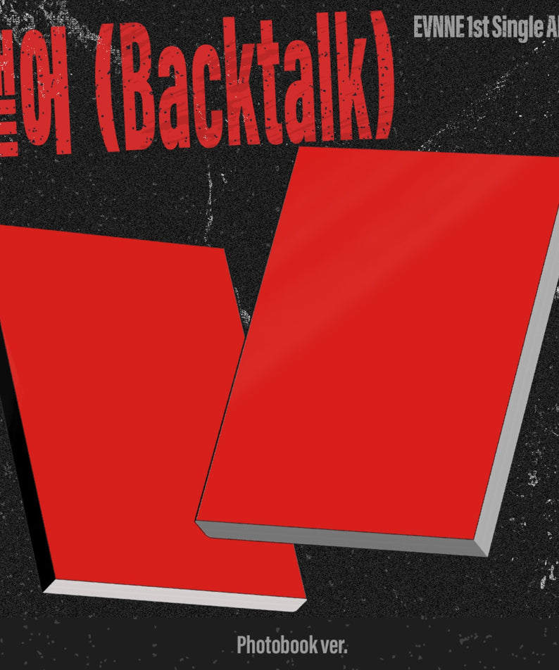 EVNNE - [Backtalk] (PHOTOBOOK ver.) - Album Kpop : photo de couverture rouge et noire EVNNE, look urbain
