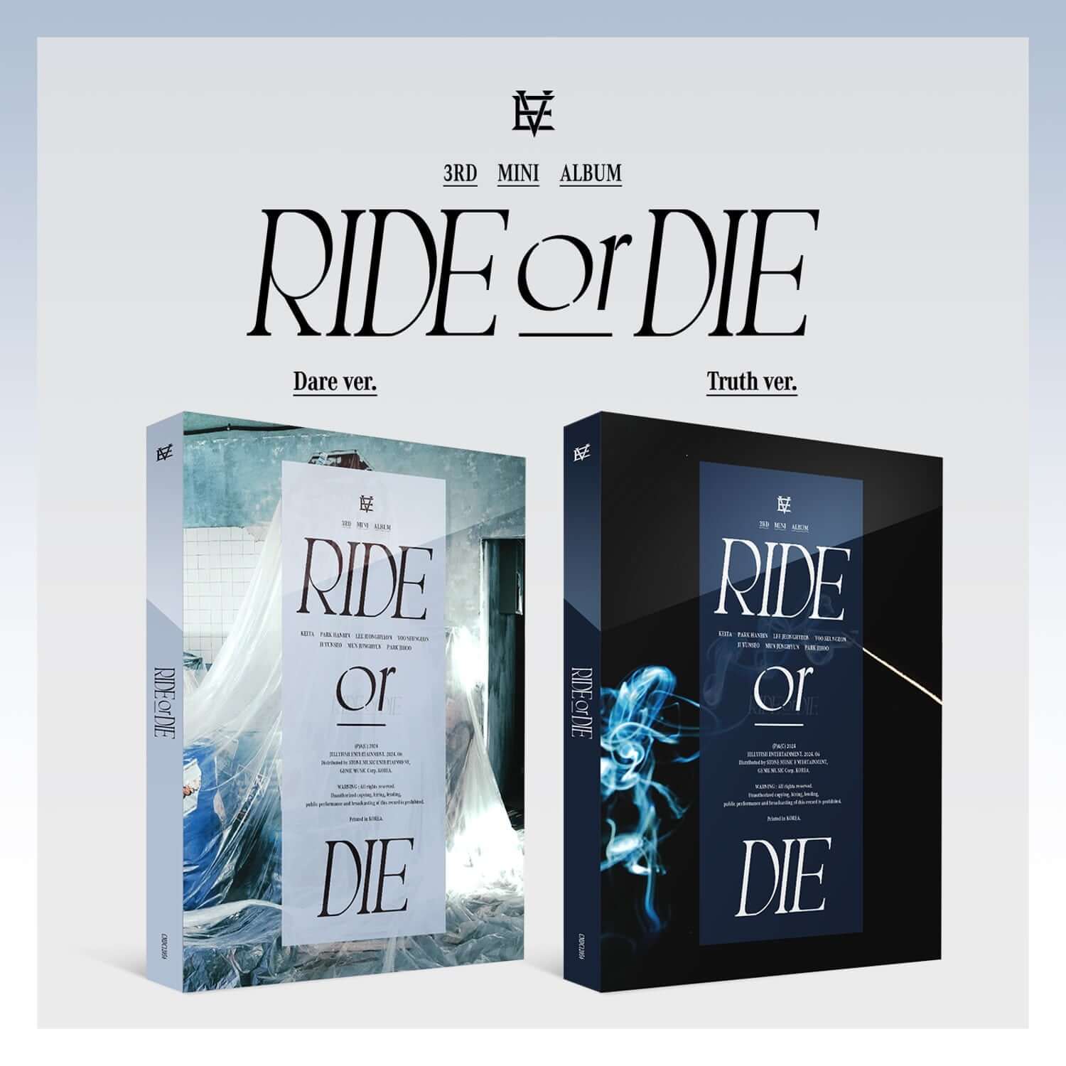 EVNNE - [RIDE or DIE] (Dare ver. / Truth ver.) (Set) - album Kpop, coffret avec versions Dare et Truth sur fond blanc.