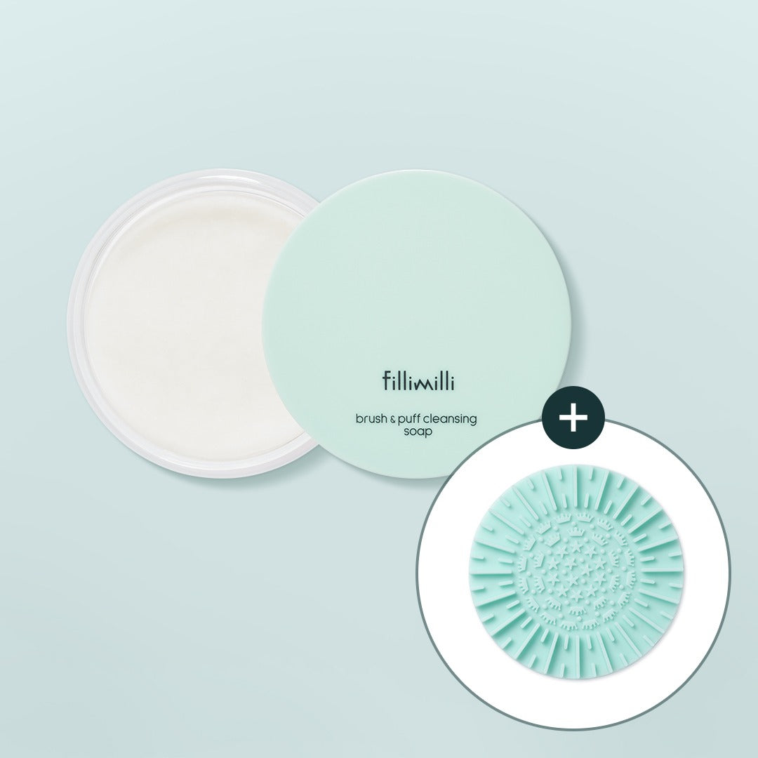 FILLIMILLI Brush & Puff Cleansing Soap (+Cleansing Pads)