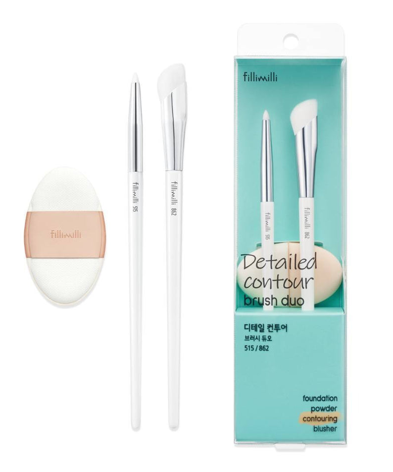 FILLIMILLI Detail Contour Brush Duo (+Free Fitting Contouring Dual Puff)