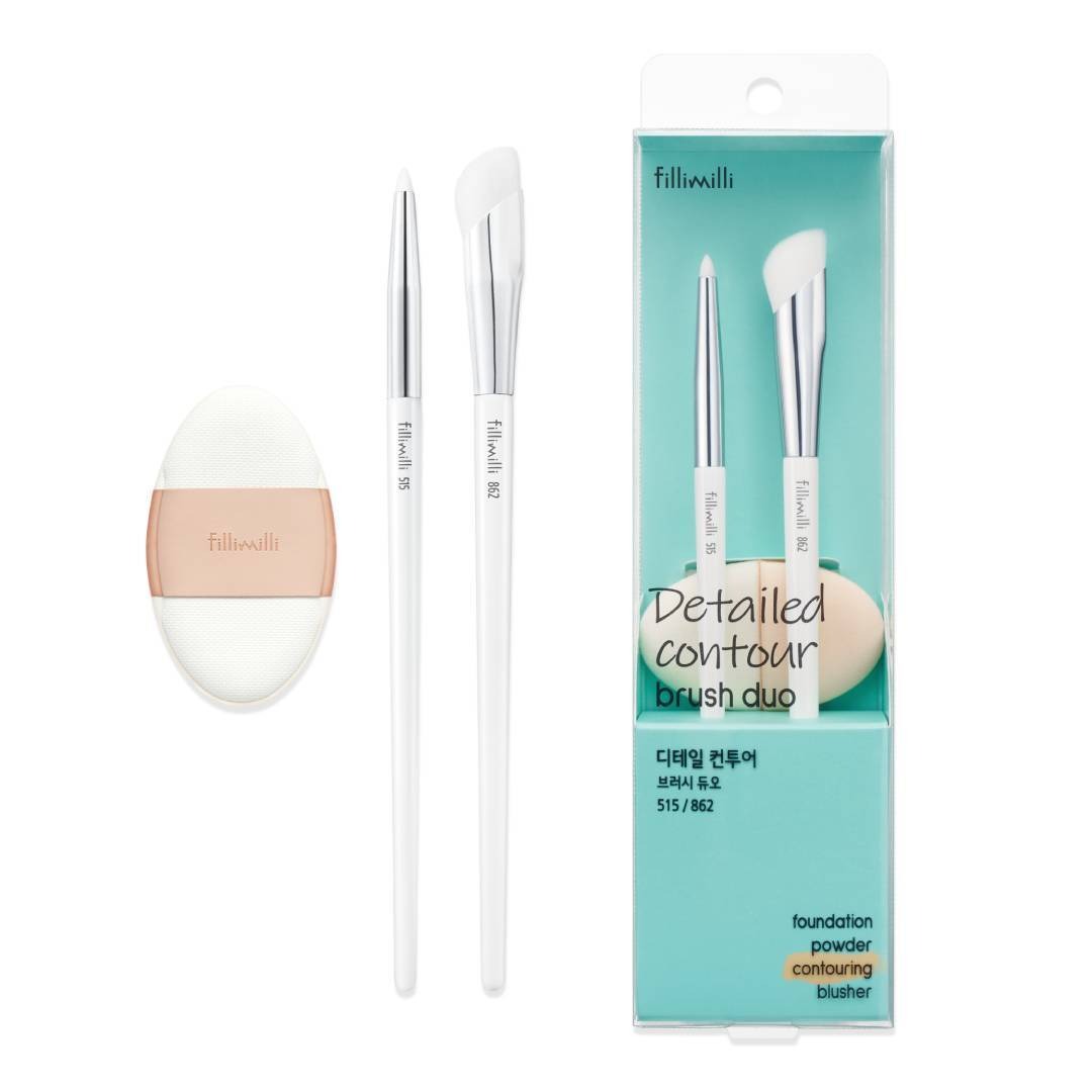 FILLIMILLI Detail Contour Brush Duo (+Free Fitting Contouring Dual Puff)