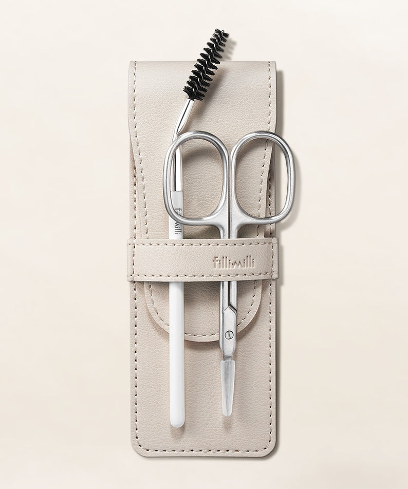 FILLIMILLI  Fine Eyebrow Scissors Set (+ Mini Brow Brush)