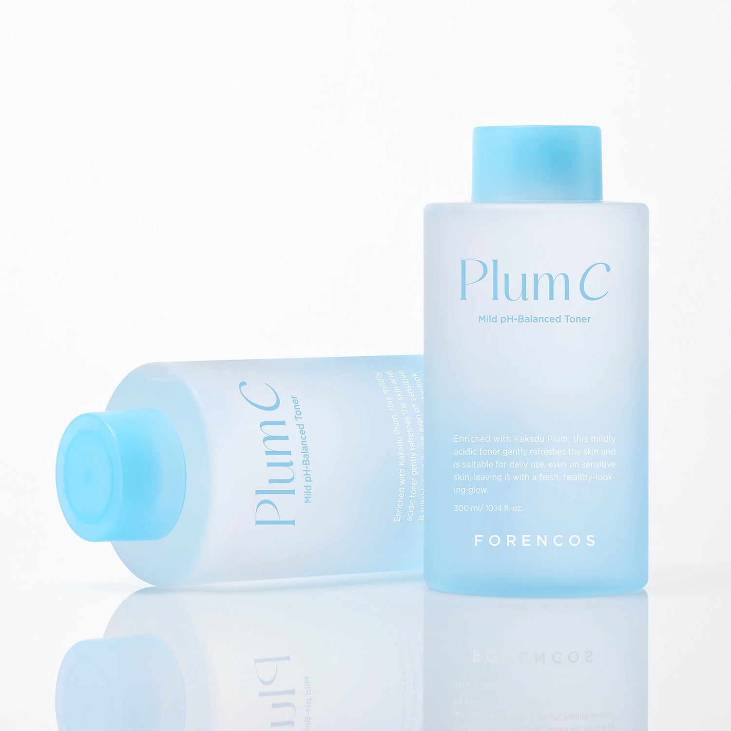 FORENCOS Plum C Mild Mild Acidic Toner 300ml de la marque FORENCOS, flacon bleu sur fond clair, produit skincare