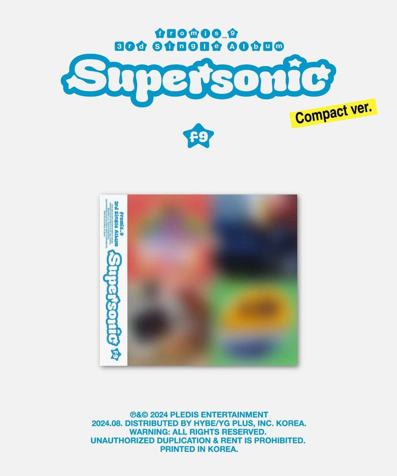 FROMIS_9 - 3rd Single Album [Supersonic] Compact ver. (Random) - Album Kpop, jaquette “Supersonic” bleue sur fond blanc