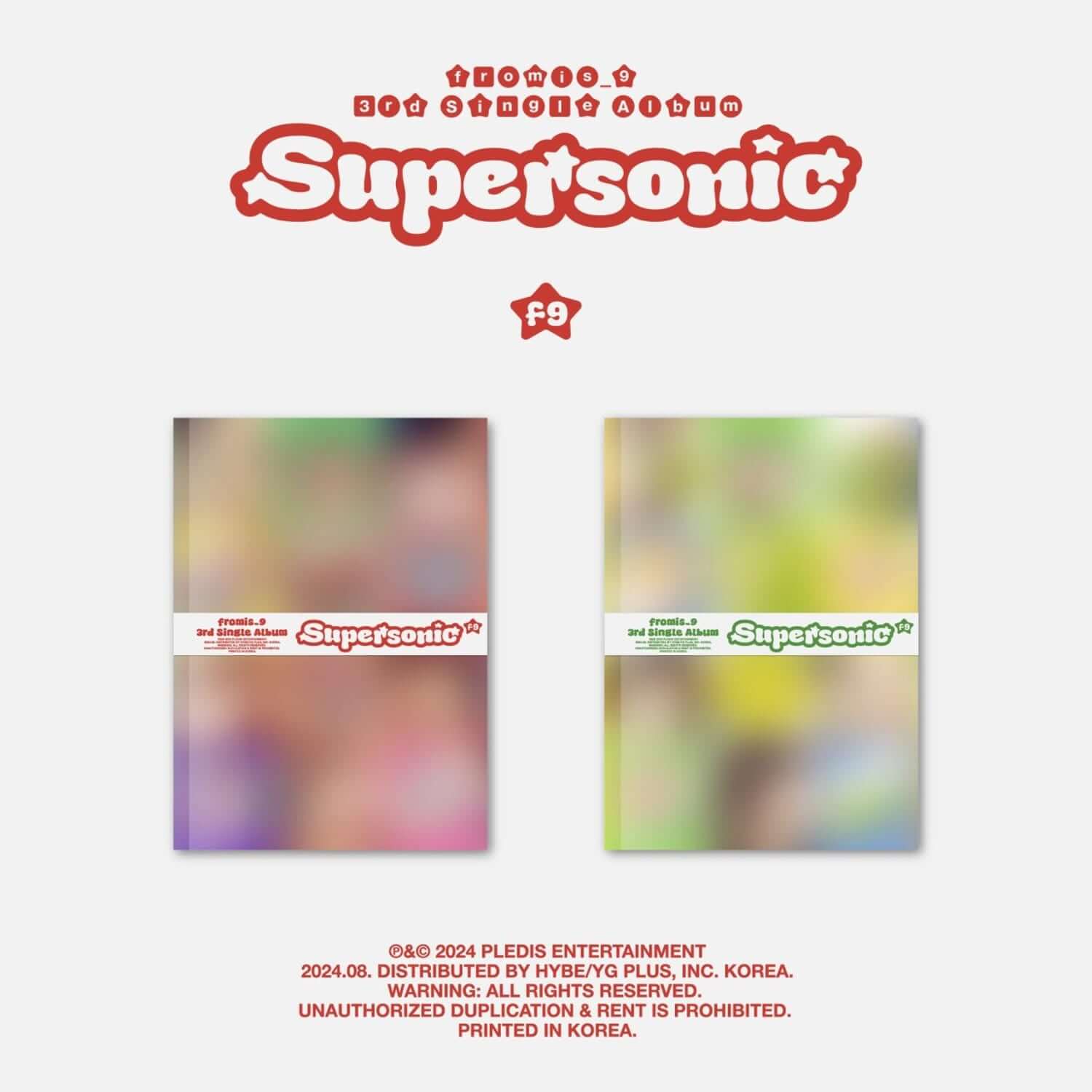 FROMIS_9 - 3rd Single Album [Supersonic] (Random) - Album Kpop, jaquettes Supersonic, fond coloré, visuel produit.