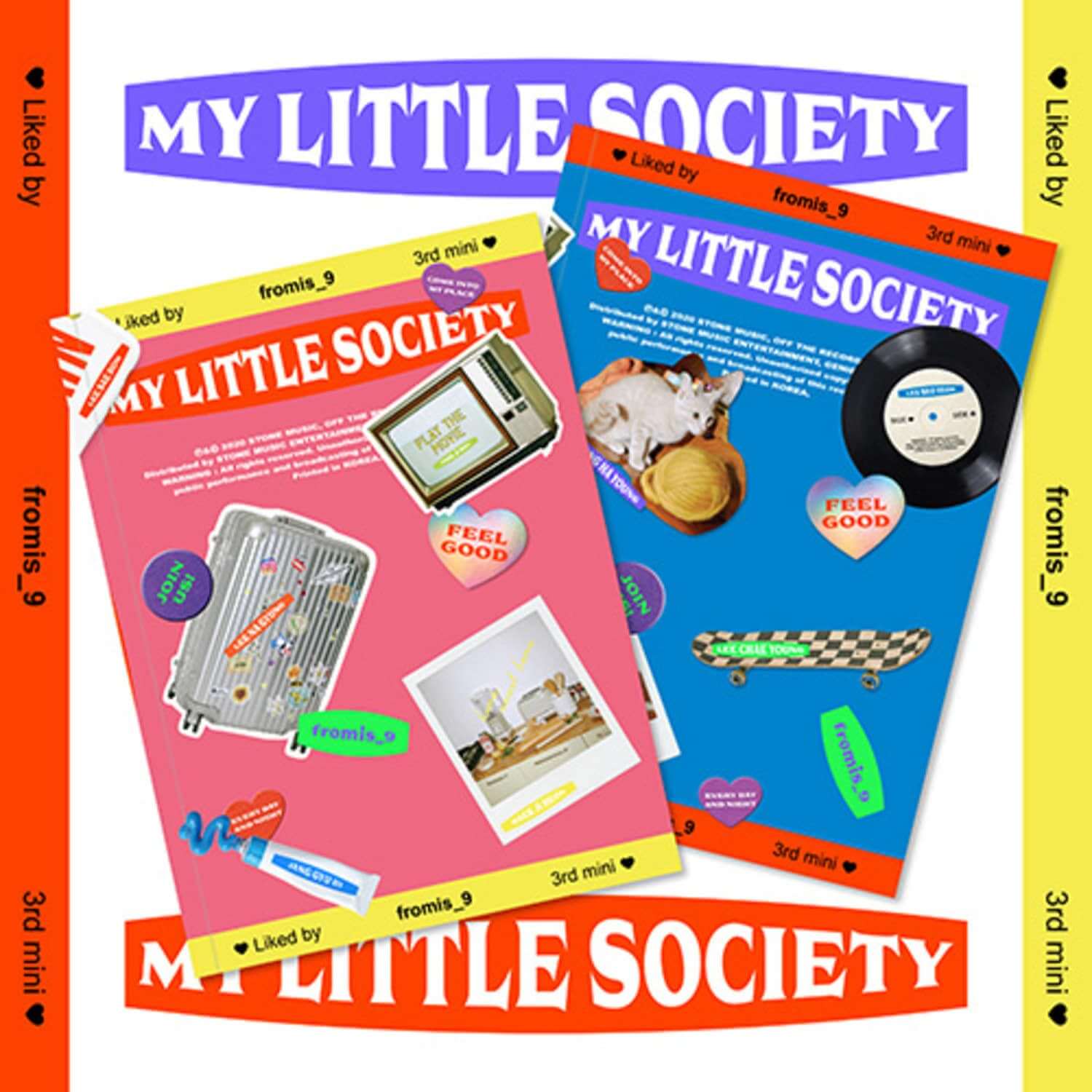 FROMIS_9 - [My Little Society] - Album Kpop, visuel pochettes colorées avec jaquette “My Little Society” (FROMIS_9)